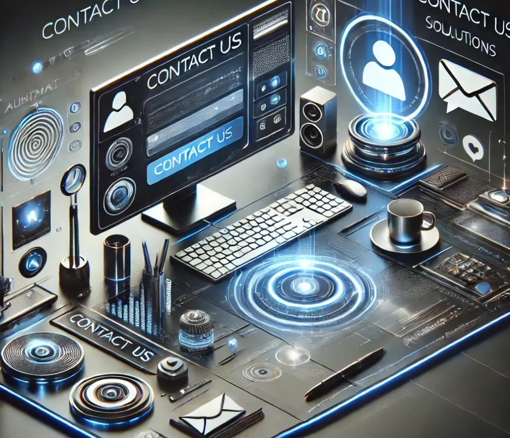 DALL·E 2025-02-05 00.43.19 - A modern and professional 'Contact Us' section designed to match the style of Automates Solutions' website. The image features a sleek, futuristic wor